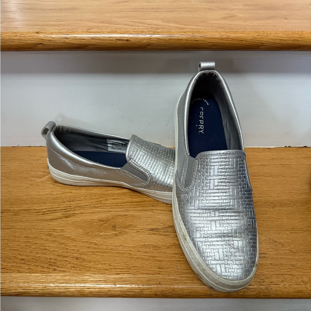 Sperry Silver Canvas Sneakers